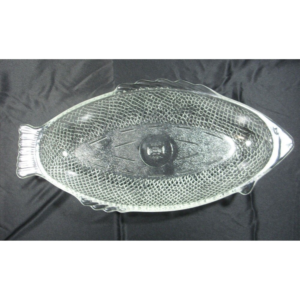 Vintage Glasbake Clear Glass Fish Baking Serving Dish 18"